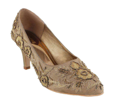 Haute Diva Antique-Gold Wedding Pumps