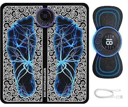SMAT Rechargeable ( EMS ) FOOT massager mat , Muscle Stimulator, Simulated Massage Therapy for Foot,Hands,Arms,Shoulder,Arthritis Pain and Vericose Veins,Drug-free Pain Relief